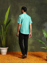 Green Digital Print Short Kurta - Elganza