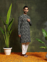 Green Floral Print Couple Combo Set - Elganza