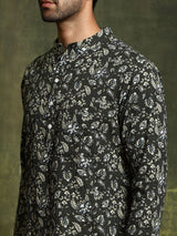 Green Floral Print Couple Combo Set - Elganza