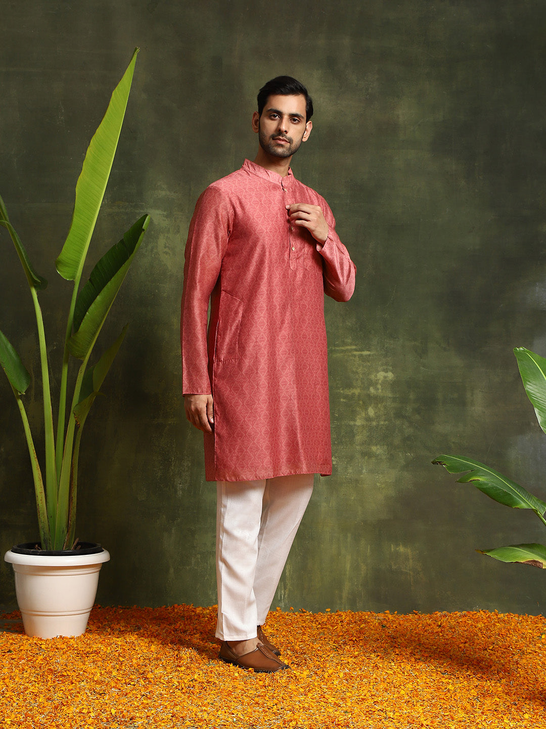 Mauve Digital Print Kurta - Elganza