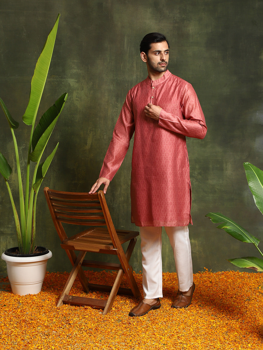 Mauve Digital Print Kurta - Elganza
