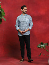 Blue Printed Couple Combo - Elganza