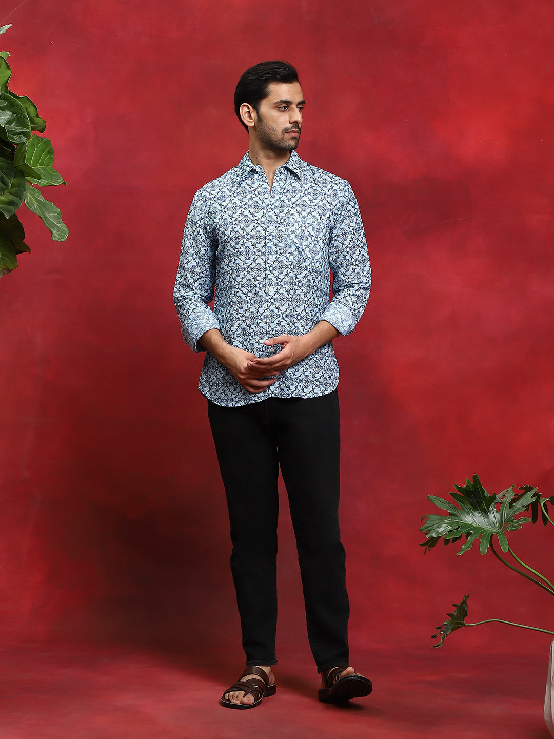 Blue Printed Couple Combo - Elganza