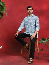 Blue Printed Couple Combo - Elganza