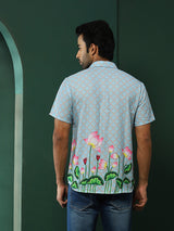 Blue Pichwai Print Couple Combo Set - Elganza