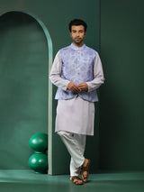 Lavender Embroidered Couple Combo Set - Elganza