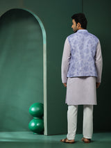 Lavender Embroidered Couple Combo Set - Elganza