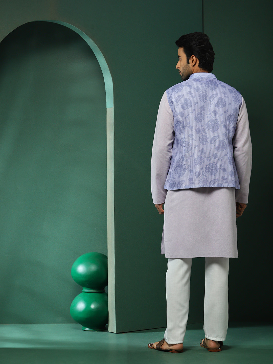 Lavender Embroidered Couple Combo Set - Elganza