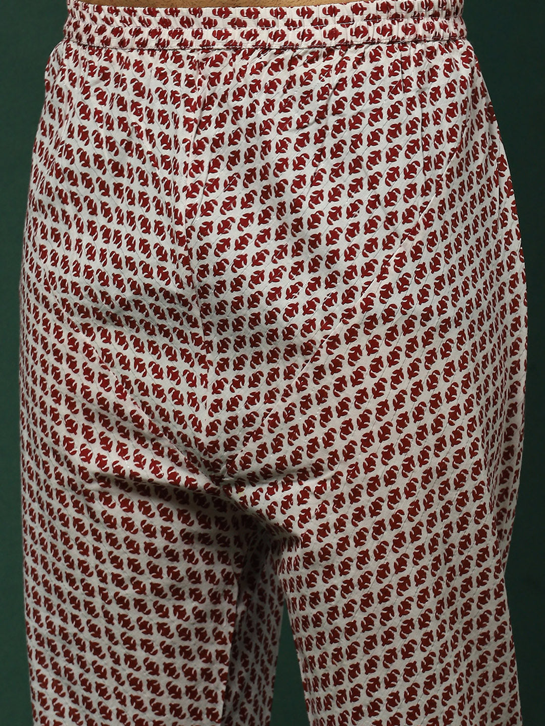 Maroon Floral Print Kurta With Churidar - Elganza