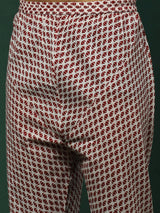 Maroon Floral Print Kurta With Churidar - Elganza