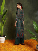 Green Floral Print Couple Combo - Elganza