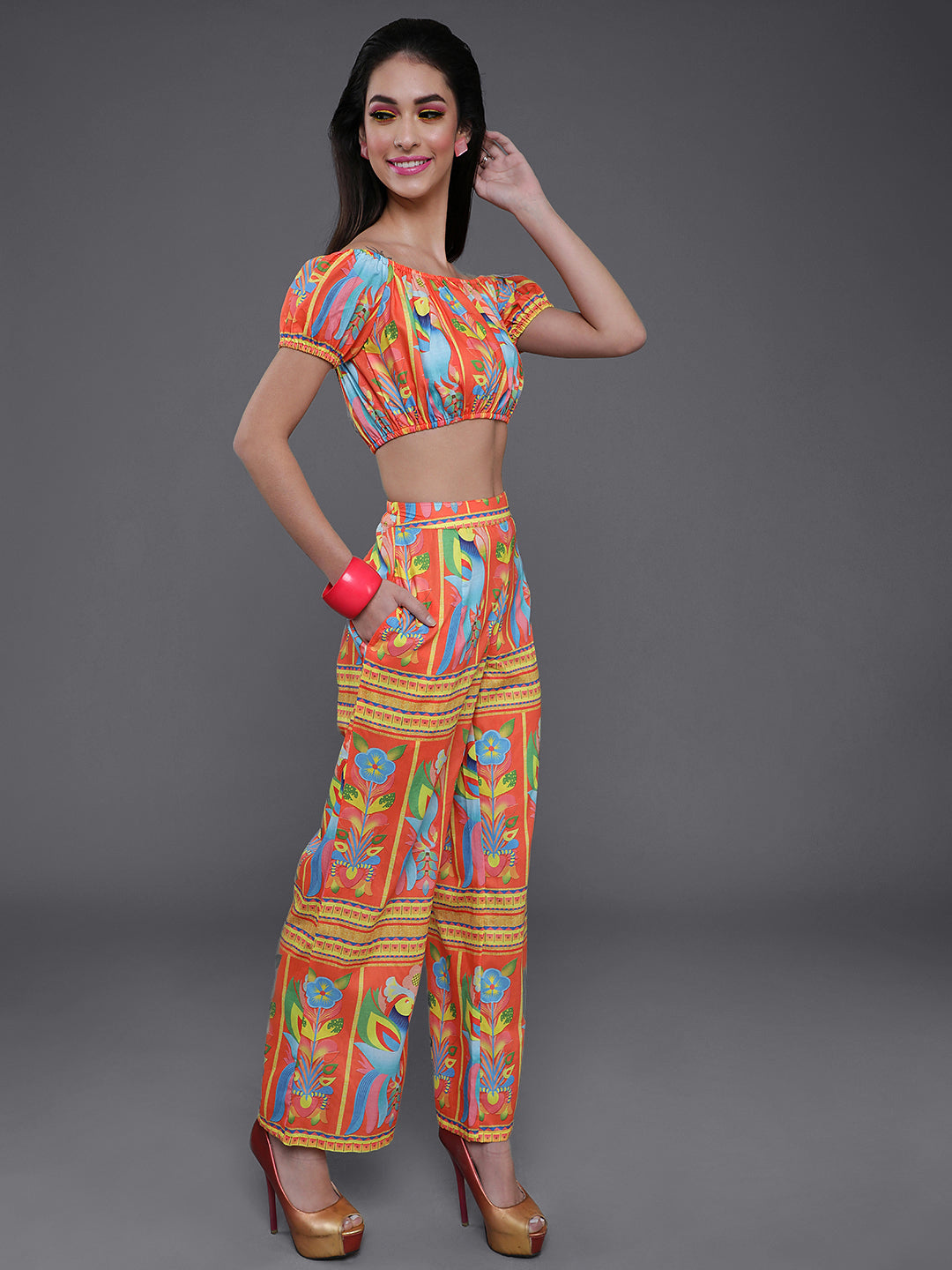 Orange Truck Art Co-Ord Set - Elganza