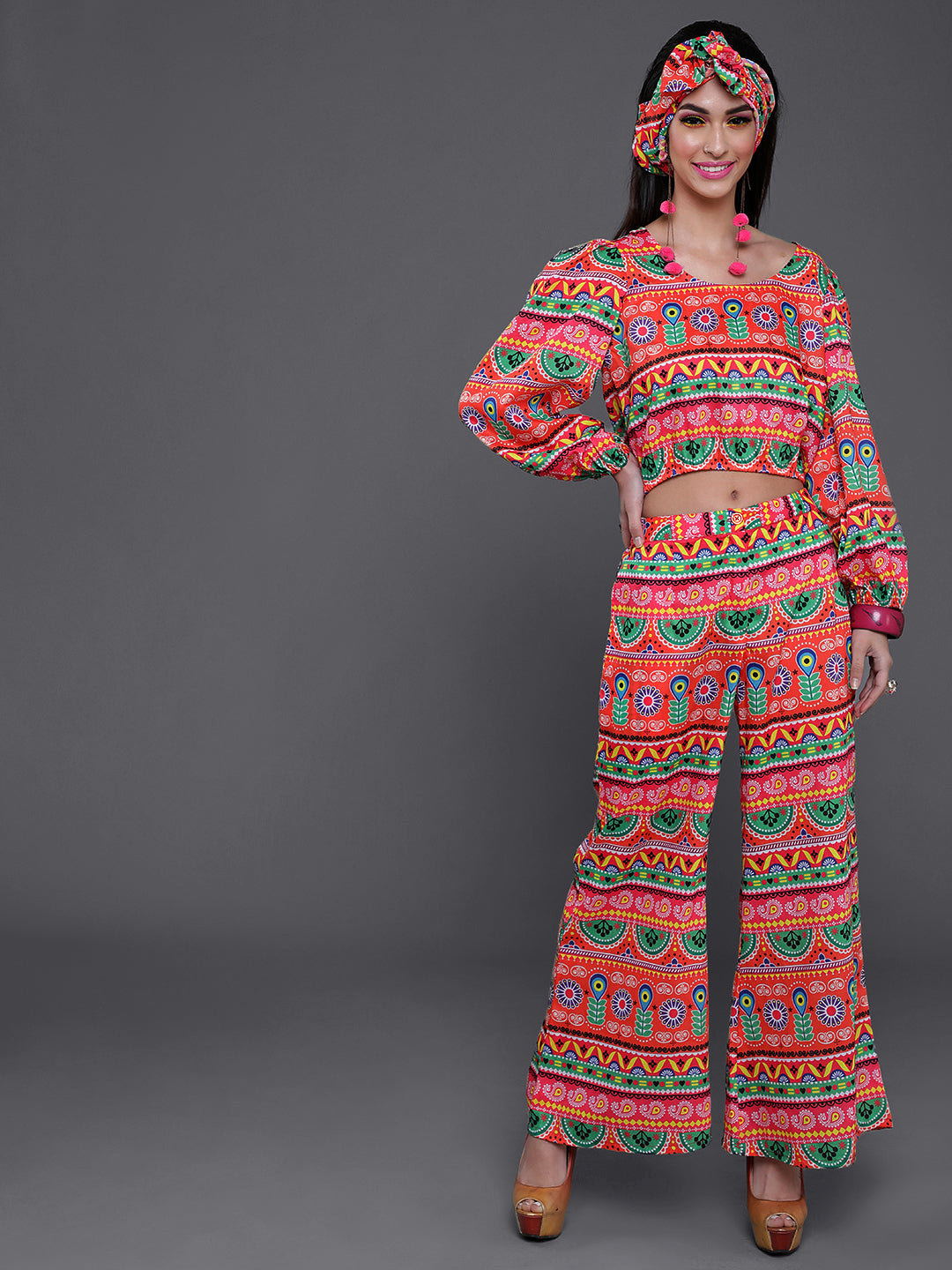 Multicolor Truck Art Co Ord Set - Elganza