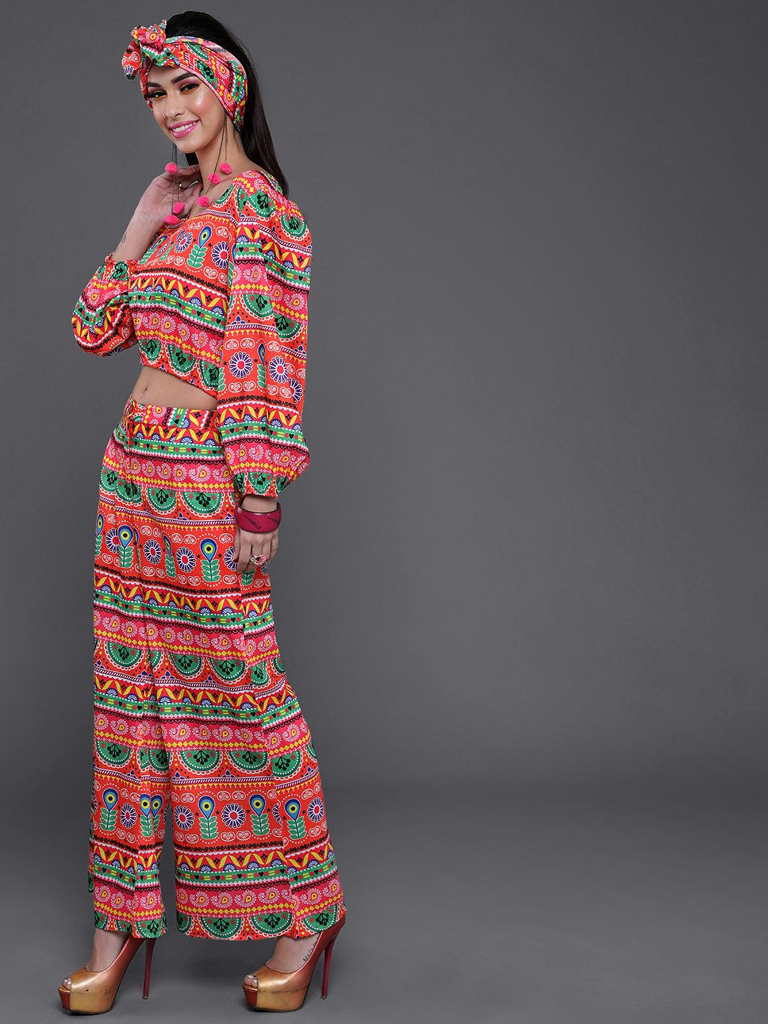 Multicolor Truck Art Co Ord Set - Elganza