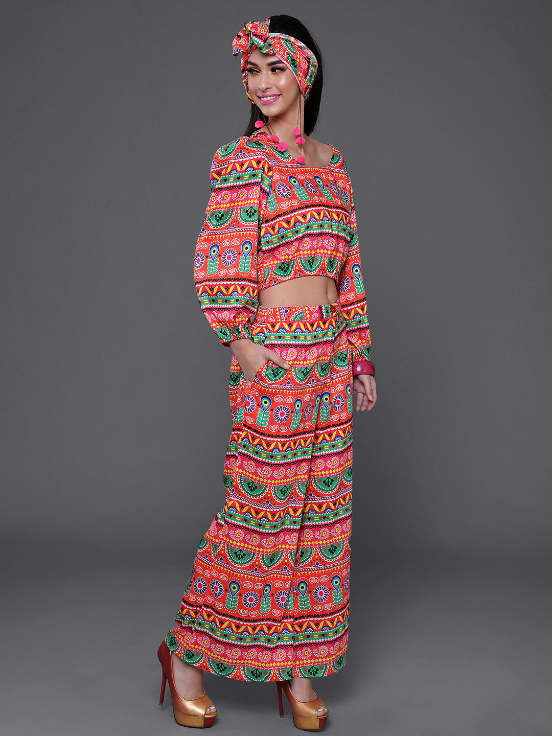 Multicolor Truck Art Co Ord Set - Elganza