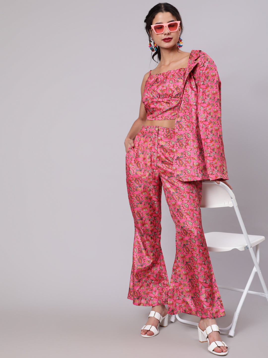 Pink Floral Co-Ord Set - Elganza