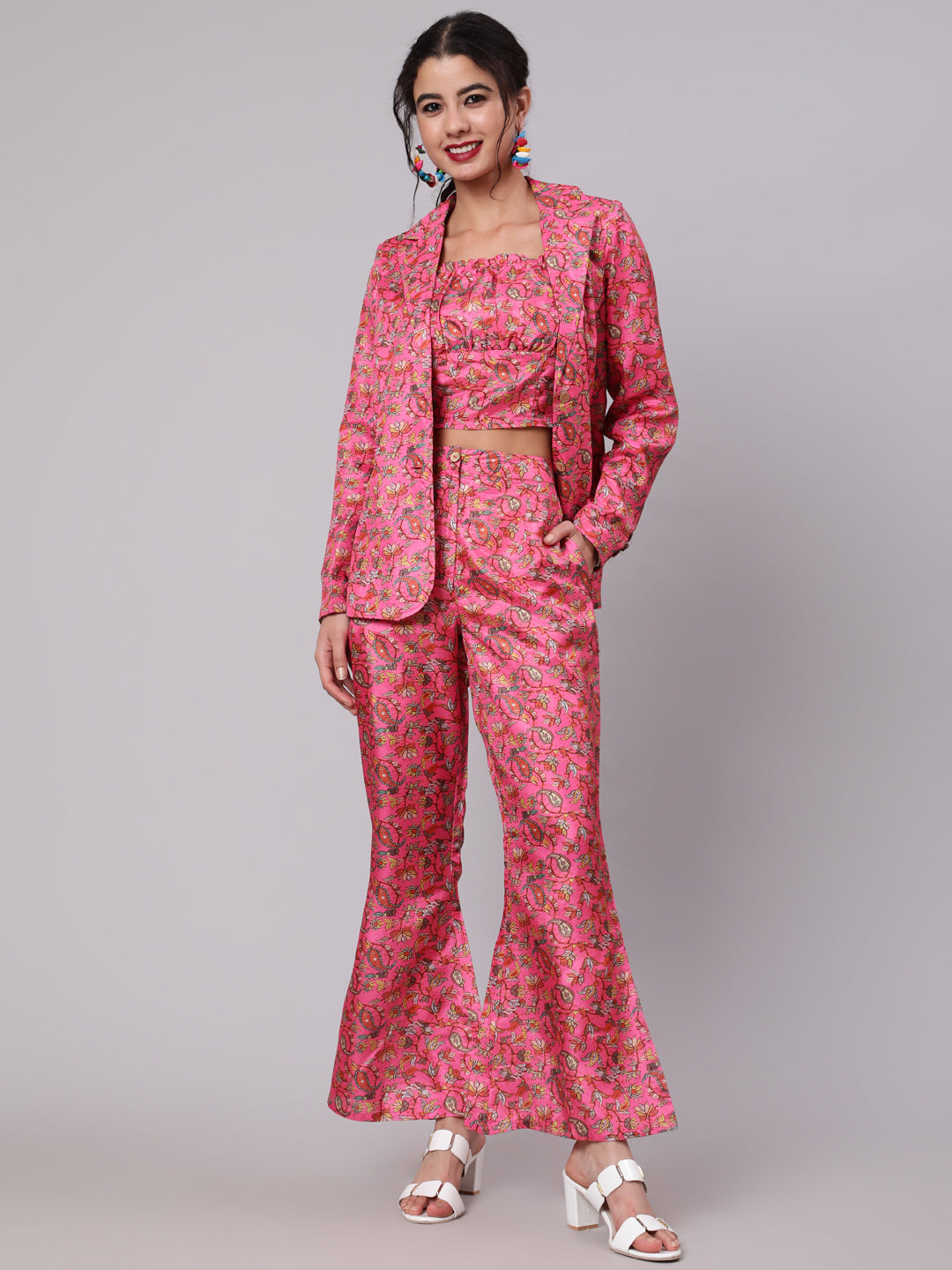 Pink Floral Co-Ord Set - Elganza