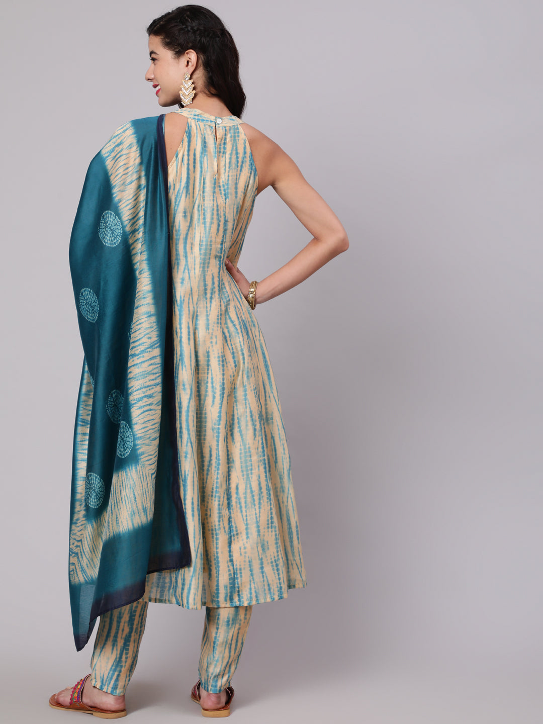 Cream Shibori Print Couple Combo - Elganza