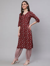Maroon Printed Couple Combo - Elganza