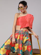 Multicolor Floral Print Lehenga With Blouse - Elganza