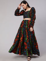 Multicolor Snake Print Co Ord Set - Elganza