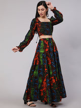 Multicolor Snake Print Co Ord Set - Elganza