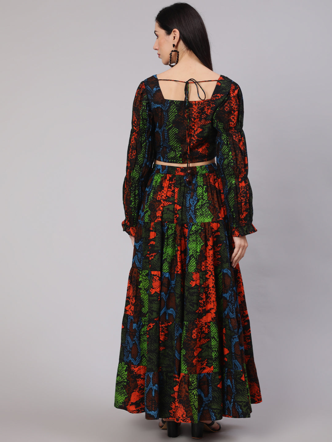 Multicolor Snake Print Co Ord Set - Elganza