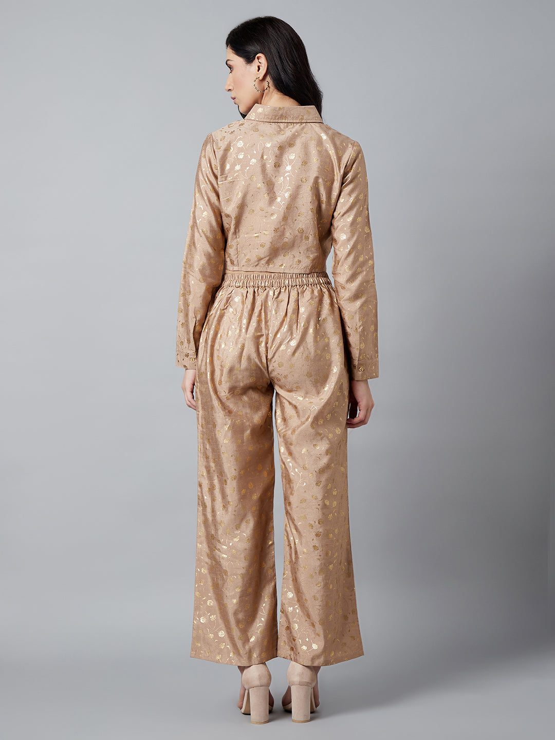 Gold Foil Printed Co Ord Set - Elganza