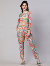 Multicolor Floral Print Co-Ord Set - Elganza