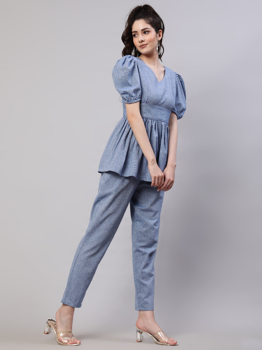 Blue Chambray Co-ord Set - Elganza