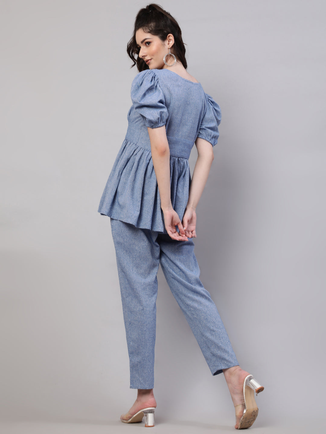 Blue Chambray Co-ord Set - Elganza