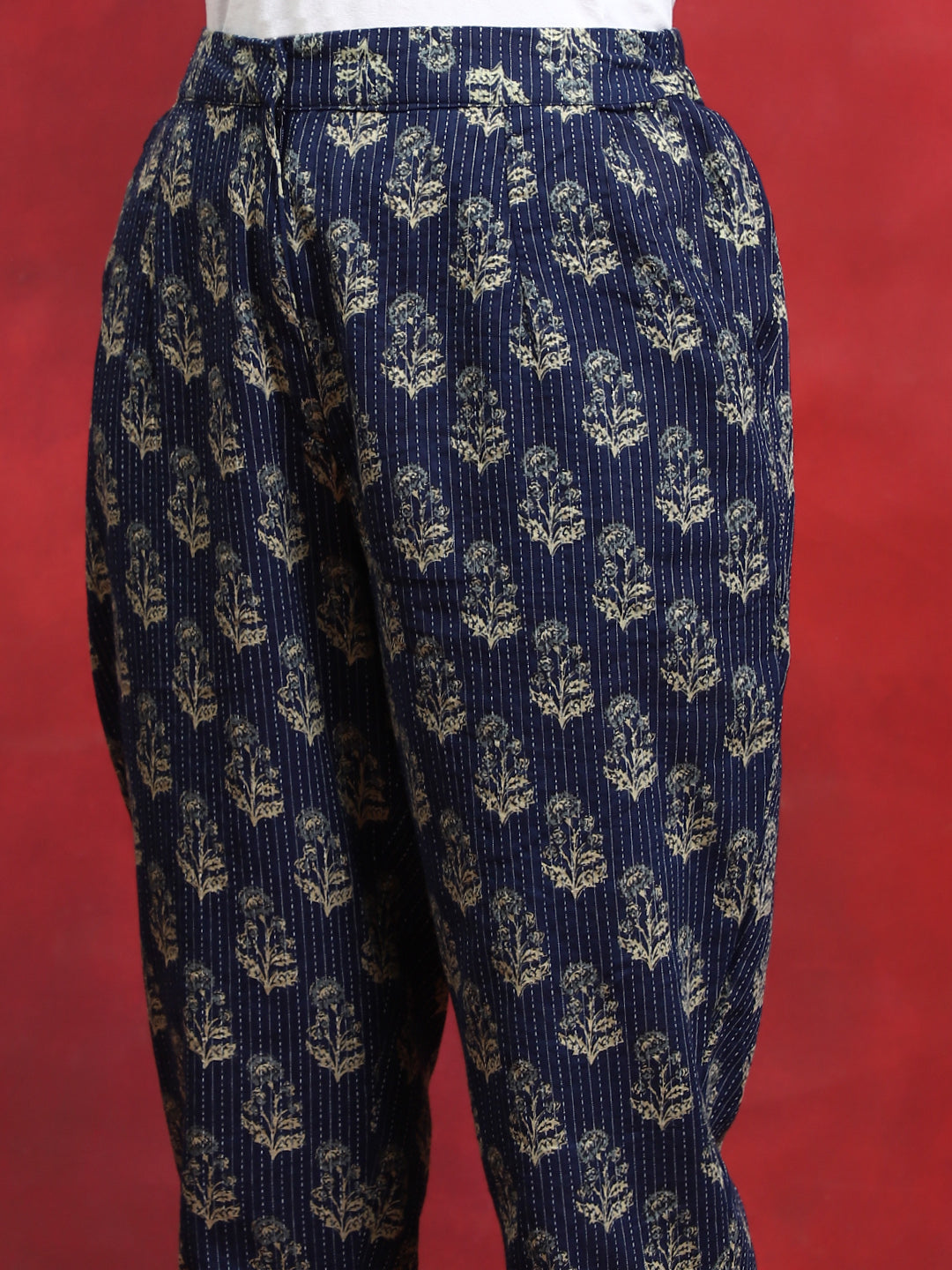 Navy Blue Printed Couple Combo Set - Elganza