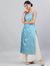 Blue Striped Kurta - Elganza