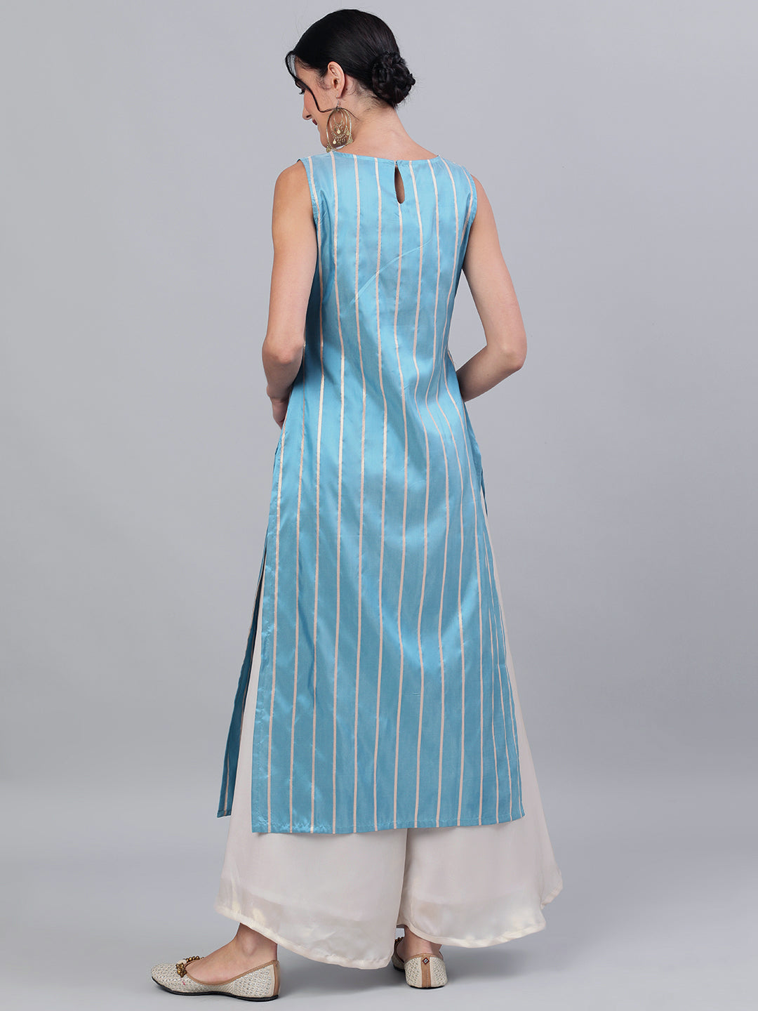 Blue Striped Kurta - Elganza