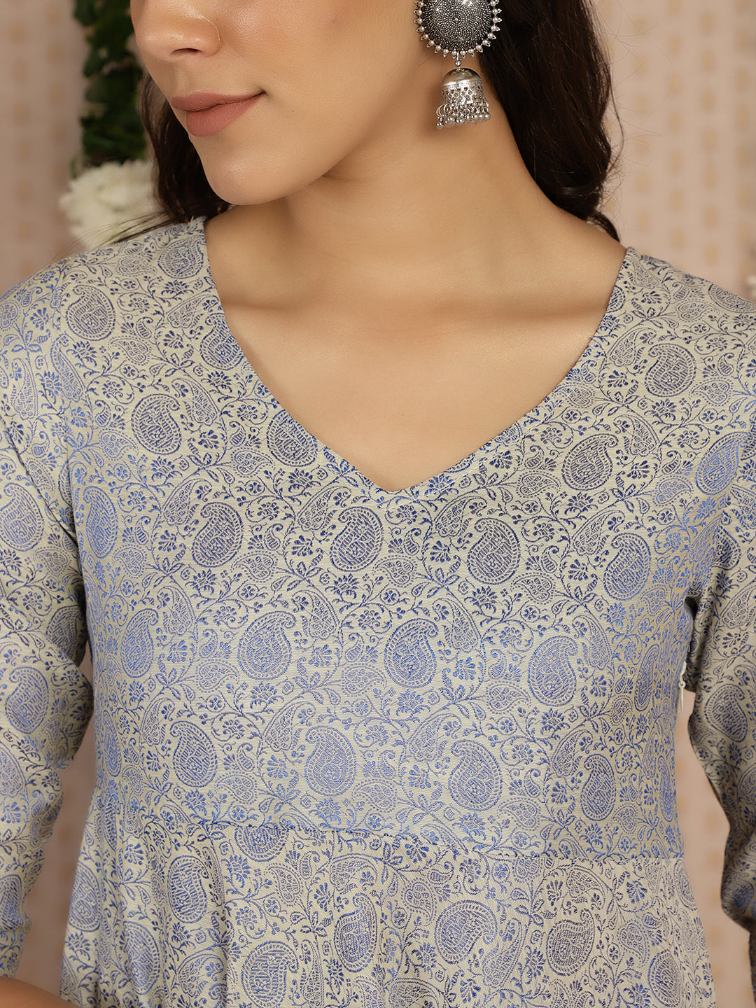 Blue Brocade Couple Combo - Elganza