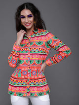 Multicolor Floral Print Shirt - Elganza