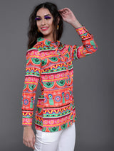 Multicolor Floral Print Shirt - Elganza