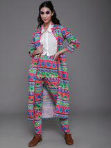 Multicolor Floral Print Jacket - Elganza