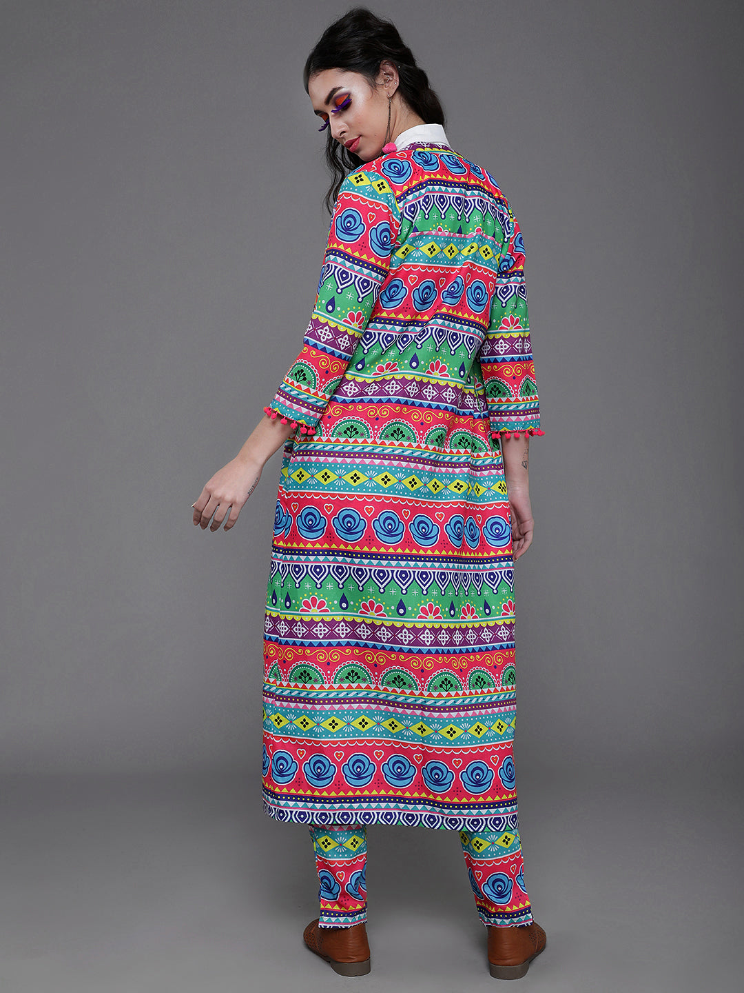 Multicolor Floral Print Jacket - Elganza