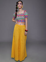 Multicolor Floral Print Crop Top - Elganza