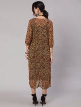 Mustard & Black Animal Print Jacket - Elganza