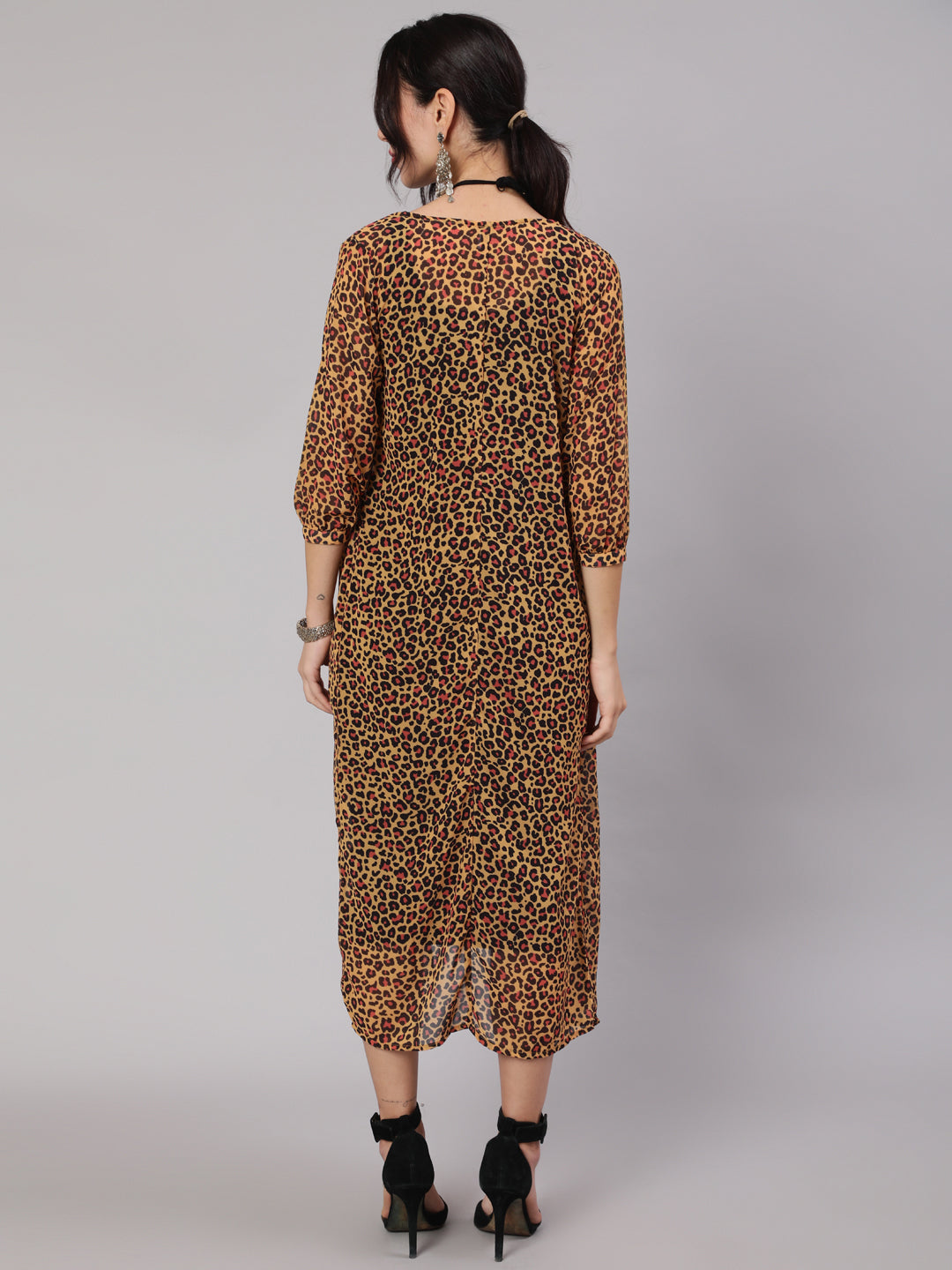 Mustard & Black Animal Print Jacket - Elganza