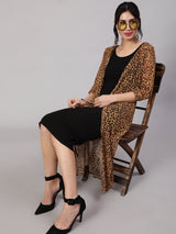 Mustard & Black Animal Print Jacket - Elganza