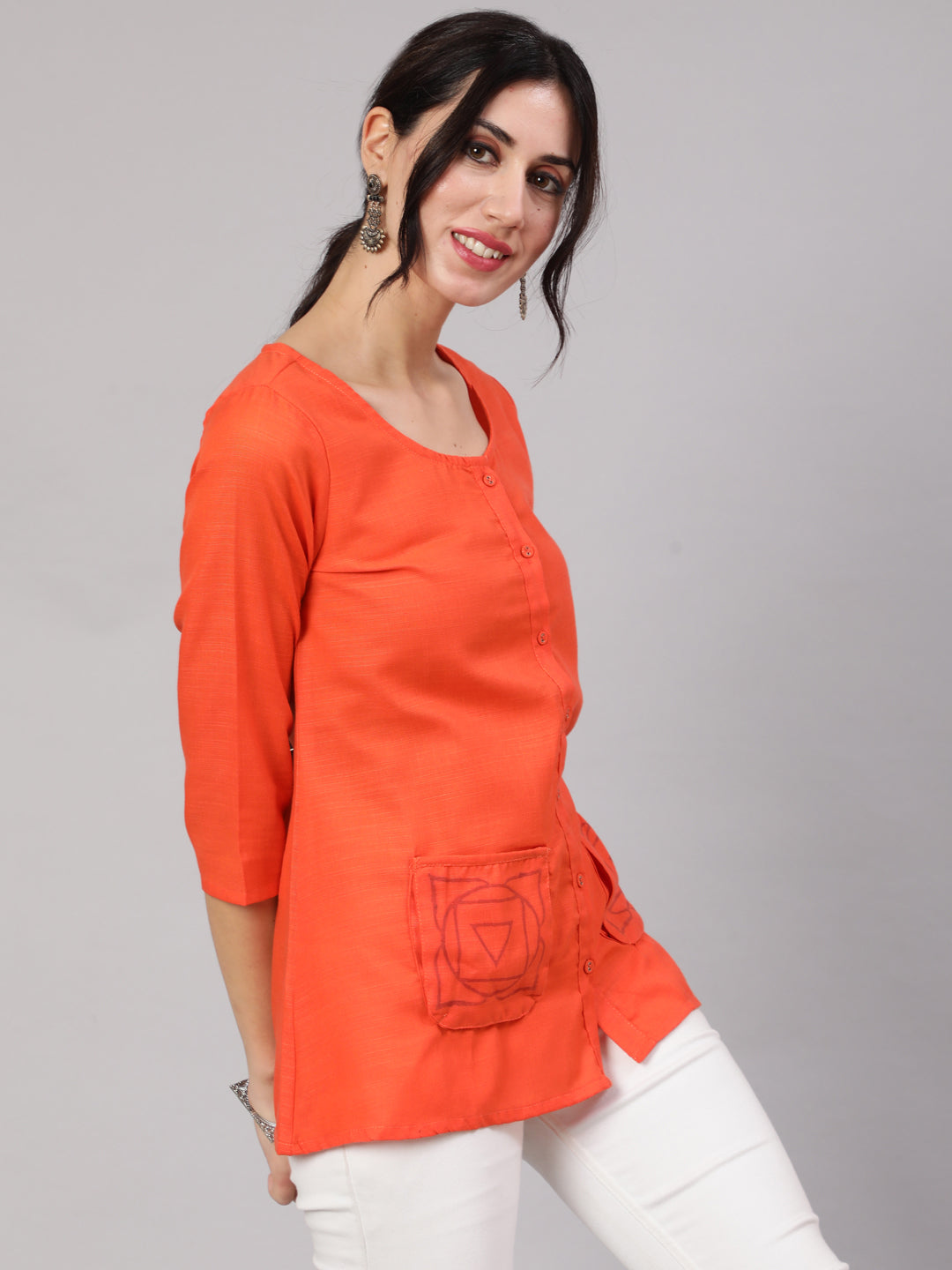 Orange Short Jacket - Elganza