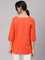 Orange Short Jacket - Elganza