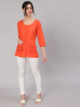 Orange Short Jacket - Elganza