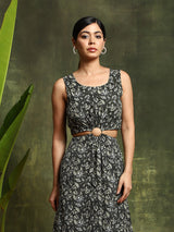 Green Floral Print Couple Combo Set - Elganza