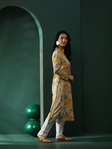 Cream Ethnic Motifs Kurta - Elganza