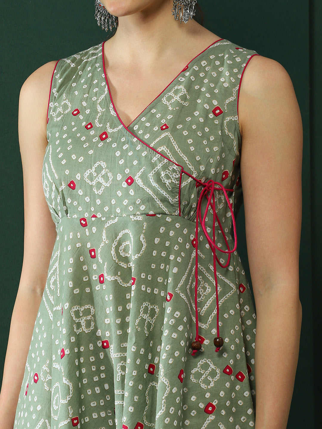 Pastel Green Bandhani Print Couple Combo Set - Elganza