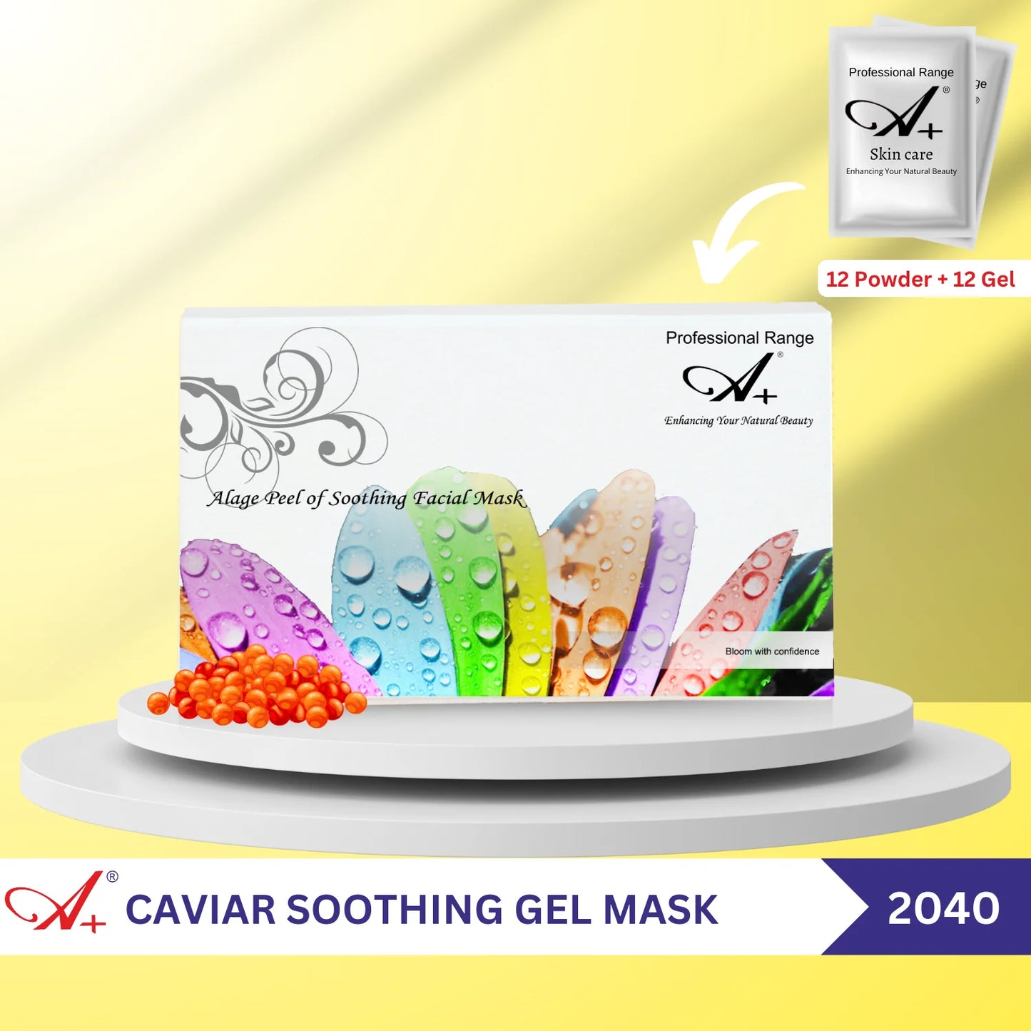 A+ 2040 Caviar Soothing Gel Mask (12 Powder + 12 Gel) image 1